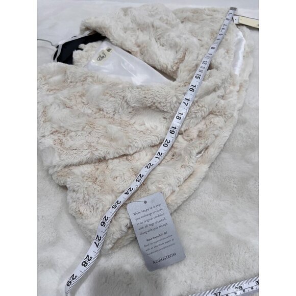 New Eliza J Women's Size M Ivory Faux-Fur Shrug - Picture 6 of 11